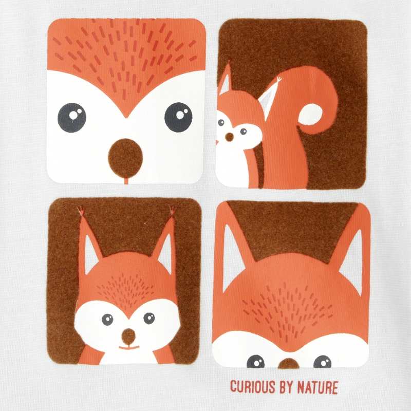 T-shirt animal zoom blanc bébé garçon