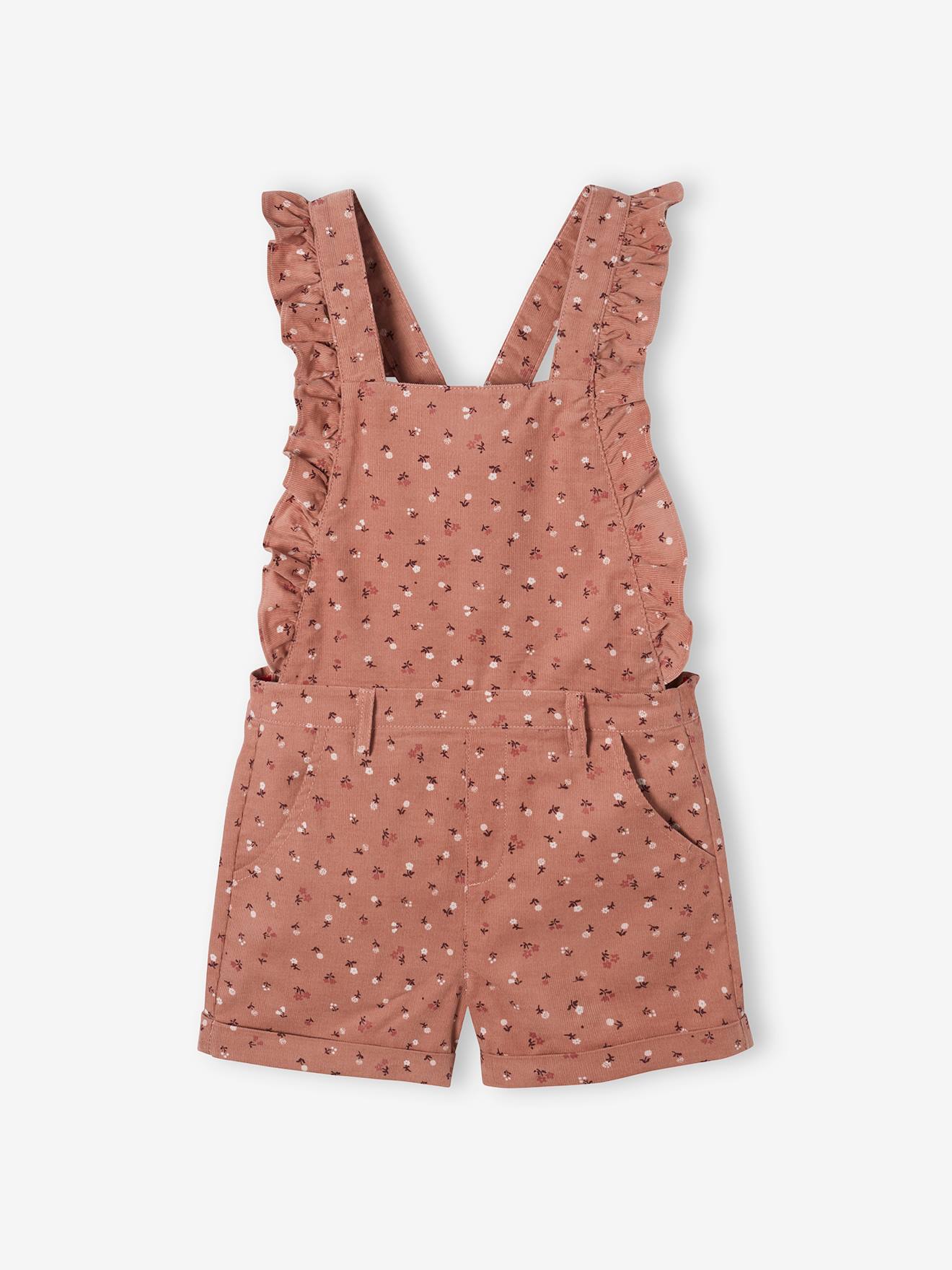 Vertbaudet Kurze Mädchen Cord-Latzhose - rosa