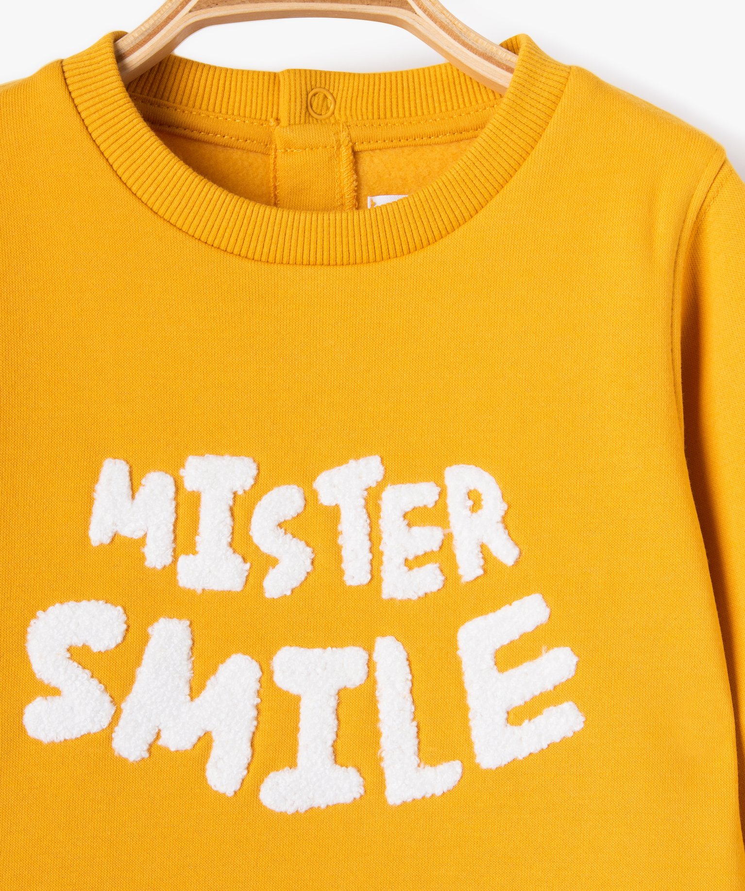 Sweat en molleton doux avec motifs bébé Garçon jaune | GEMO