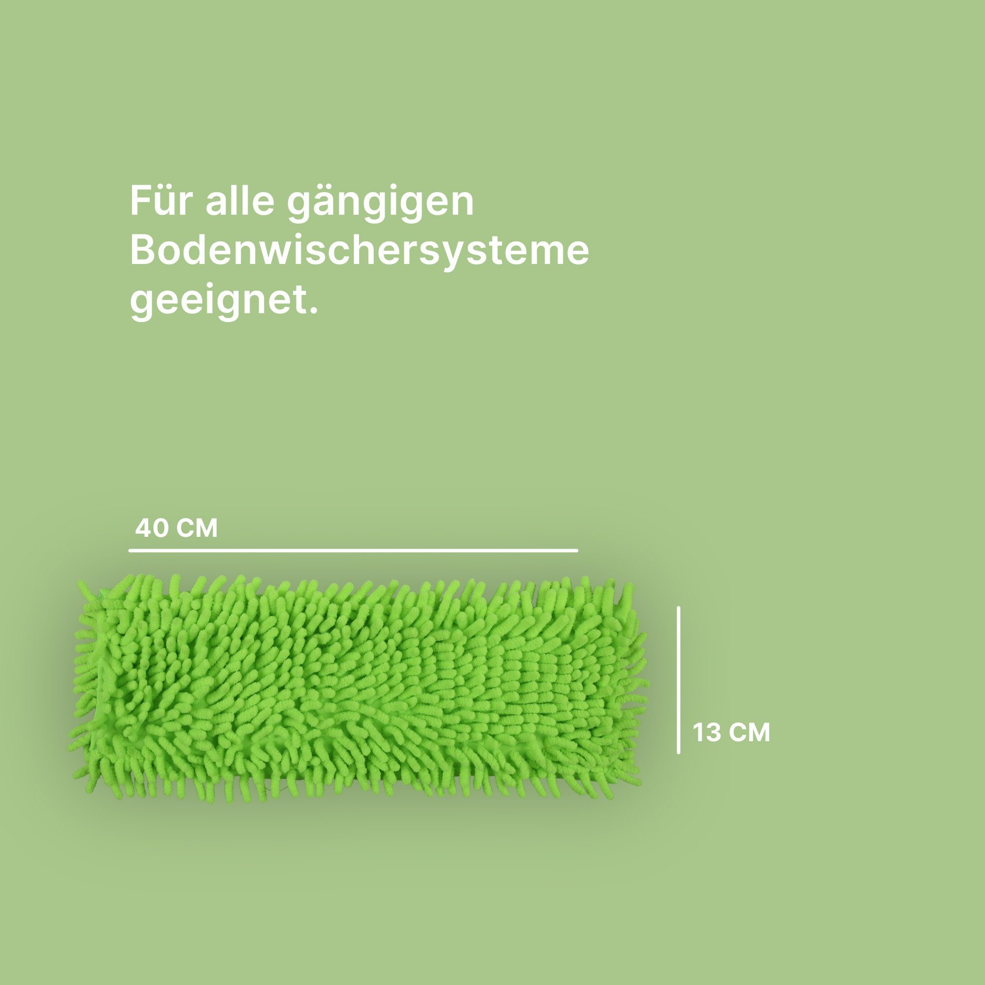 Bestlivings Mikrovelour / Chenille Wischbezug (Mikrofaser, 40x12 cm, für alle gängigen Klapphalter, Ersatzbezug Bodenwischer Flachwischer Bezug für alle Bodenarten)