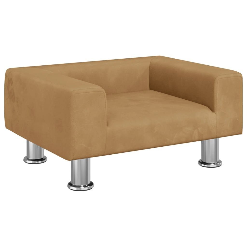 vidaXL Kindersofa Kindersofa Braun 50x40x26,5 cm Samt Kindercouch Kindermöbel Kinderzimm