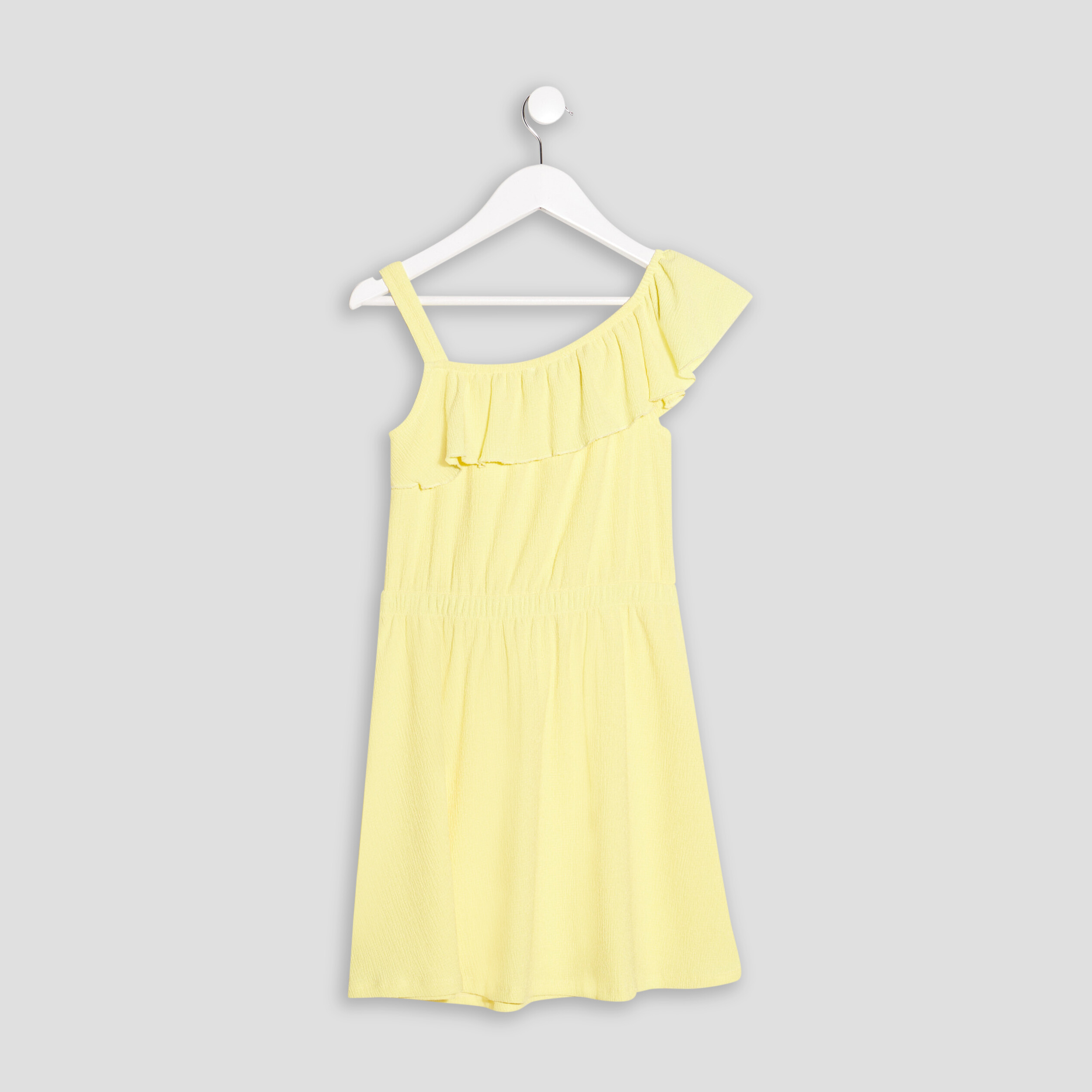Robe évasée asymétrique jaune fille | La Halle