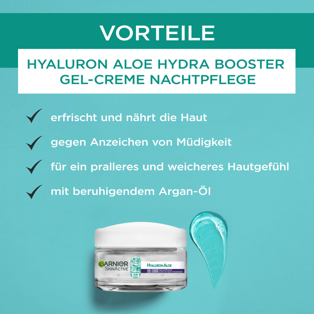 Nachtcreme Gel Hyaluron Aloe Hydra Booster, 50 ml