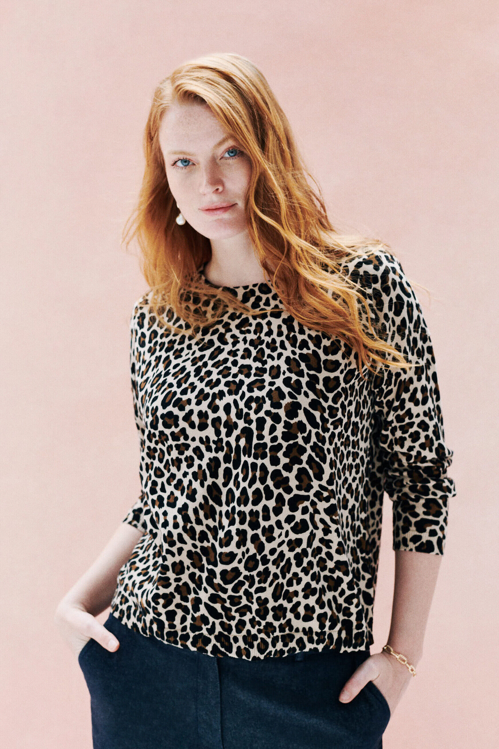 Pull mado marron cognac femme