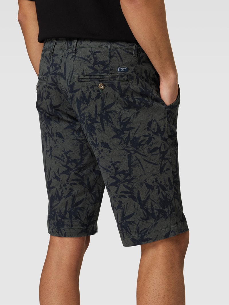 Bermudas mit Allover-Muster in olivgrün
