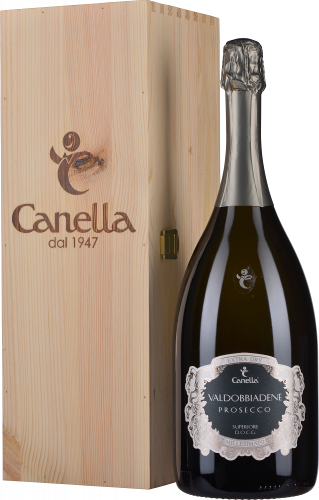 Canella Prosecco Superiore Extra Dry Magnum 2022 in Holzkiste