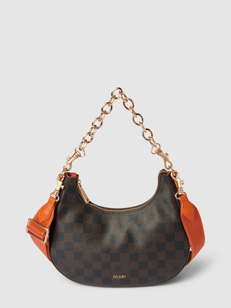 Pochette mit Label-Detail in orange