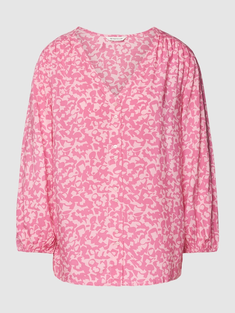 Bluse aus reiner Viskose mit Allover-Muster in pink