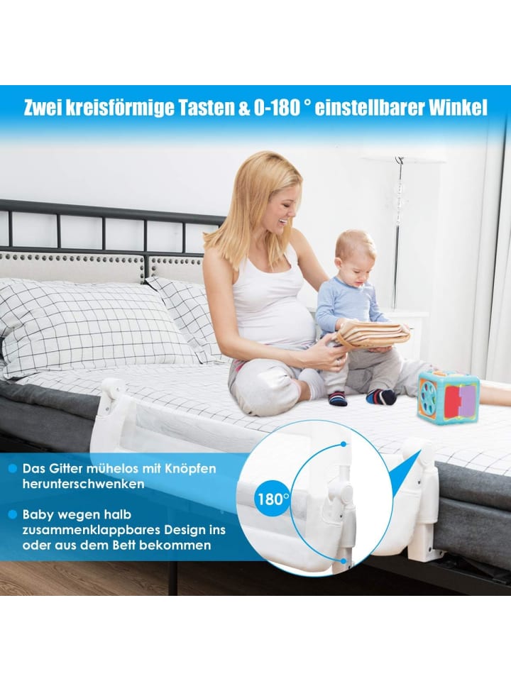 COSTWAY Bettgitter in Weiß günstig kaufen 105 x 40 cm