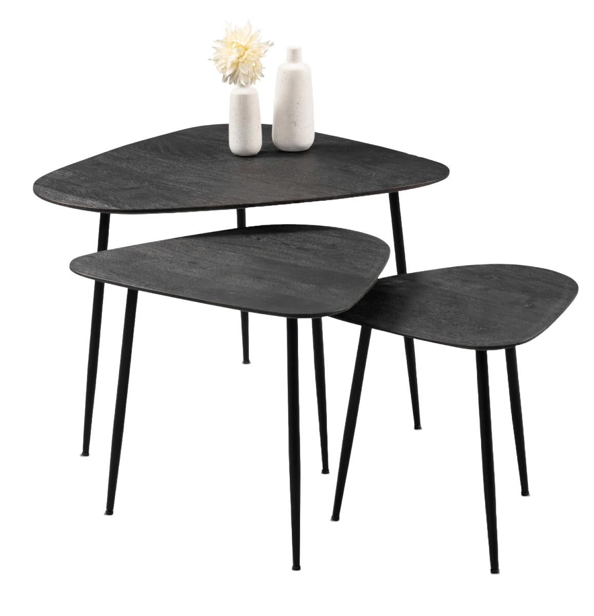 M2 3er Couchtisch Set Trio Schwarz