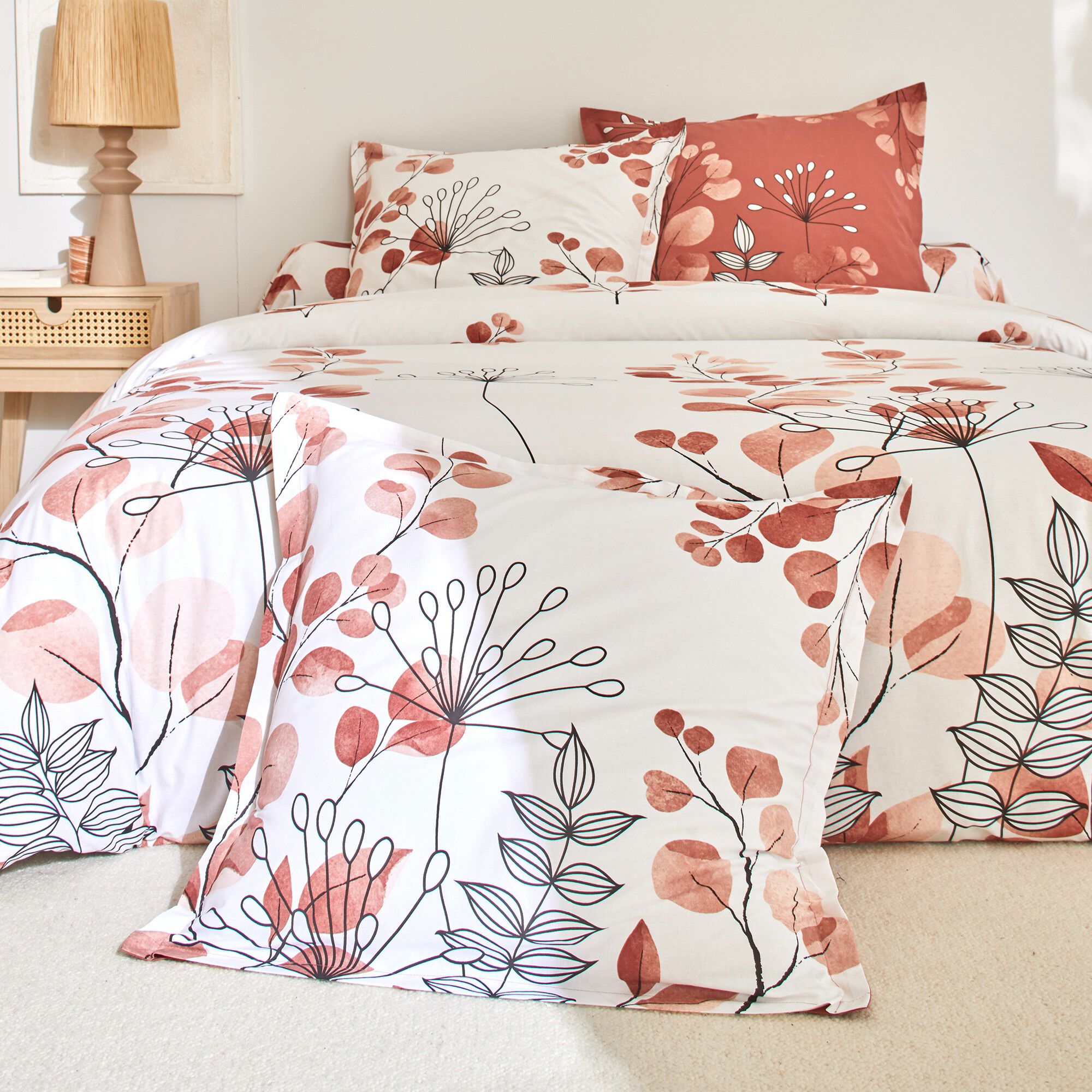 Linge de lit Danae en coton imprimé