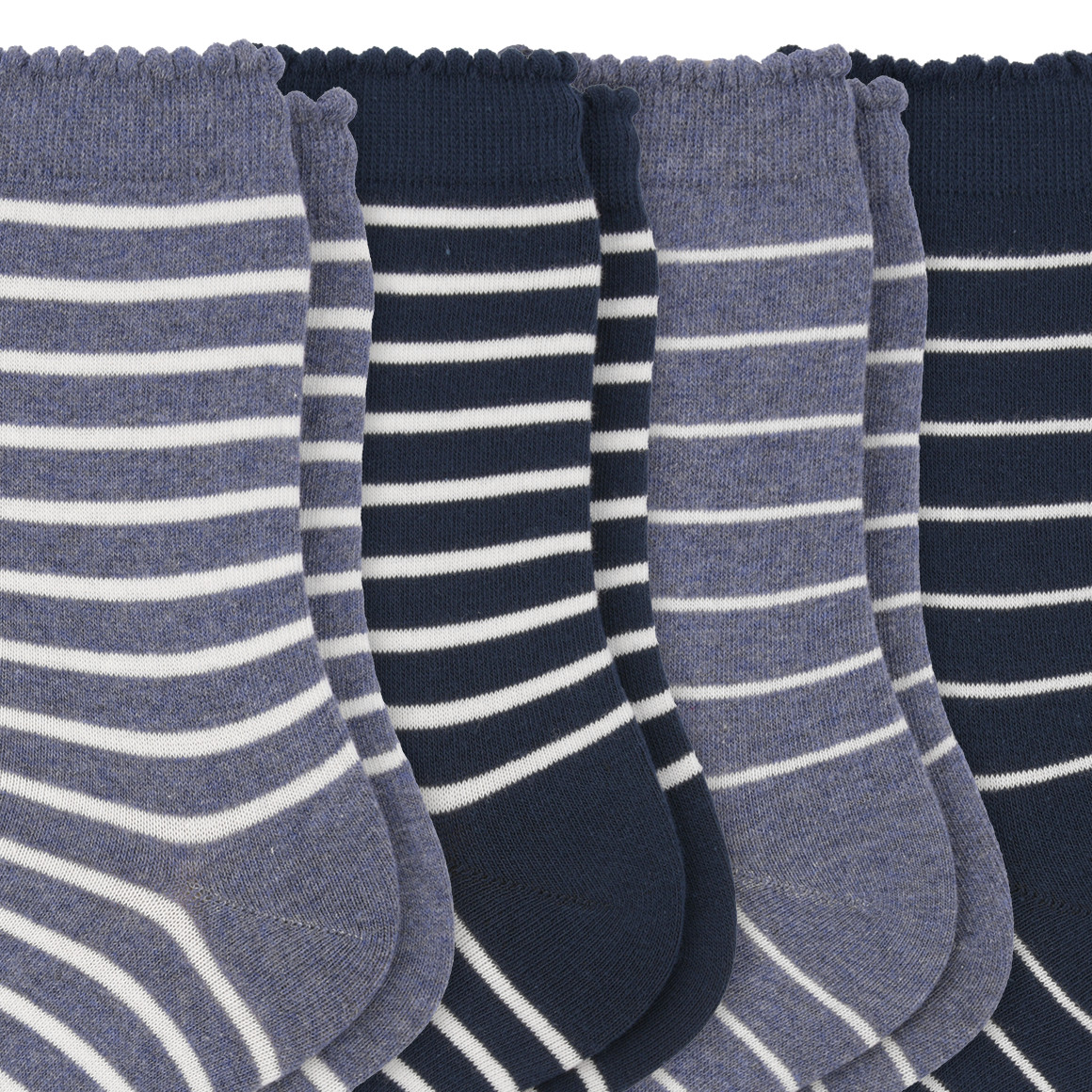 4 Paar Damen Socken mit Streifen