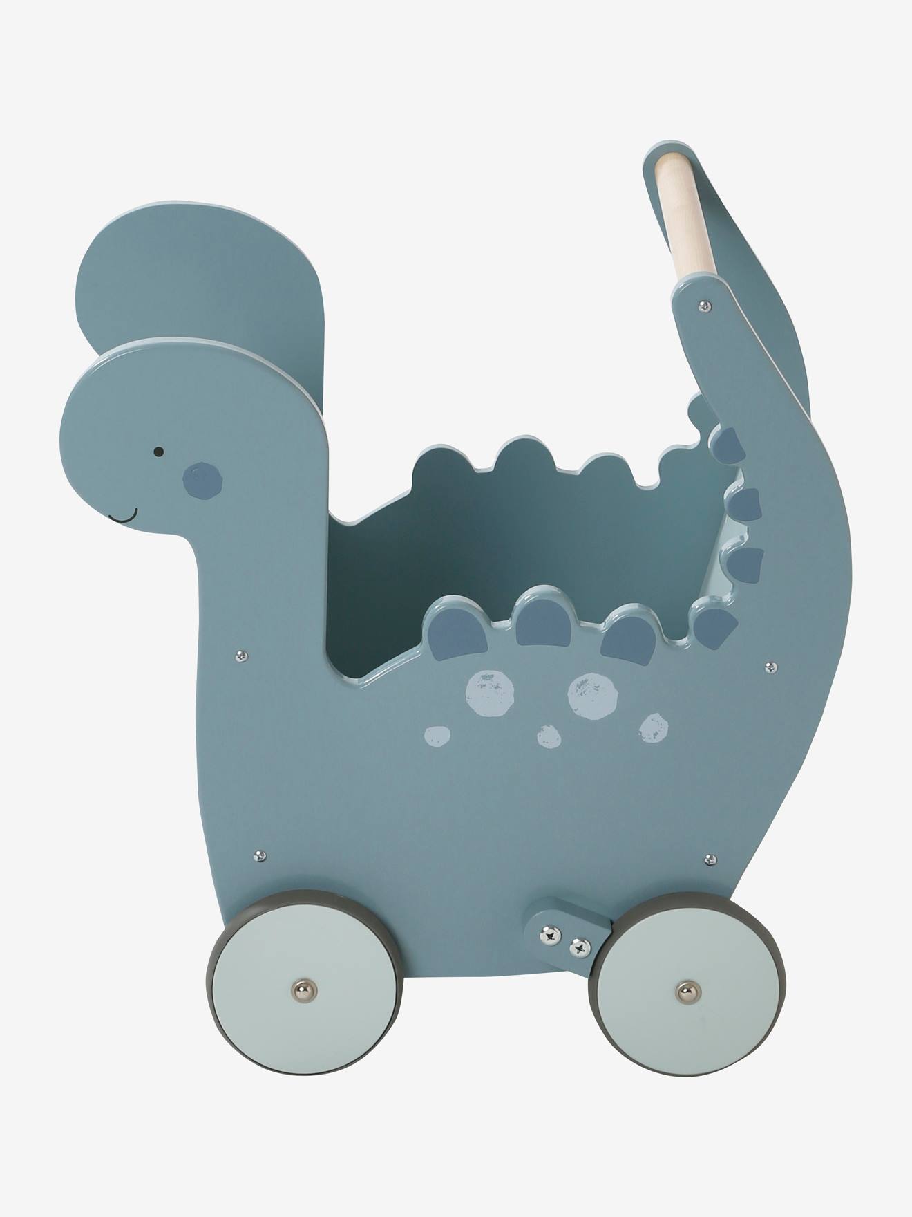 Vertbaudet Baby Lauflernwagen aus Holz FSC, Dino - blau