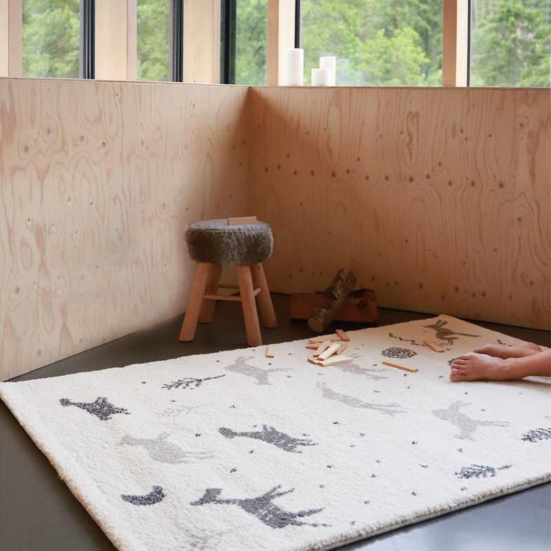 Tapis aspect laine matière recyclé 120x170cm YUHNA