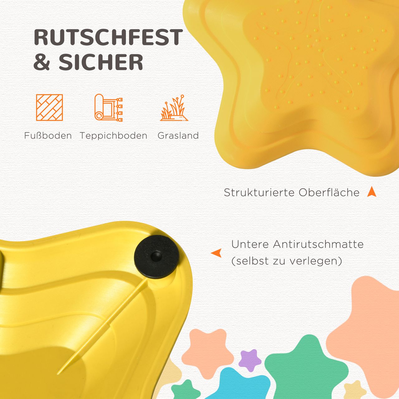 ZONEKIZ Flusssteine, 5-tlg. Balanciersteine, Stapelsteine für Kinder bis 80 kg
