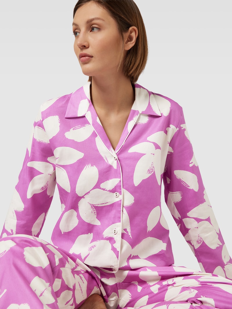 Pyjama-Oberteil mit Allover-Muster in pink