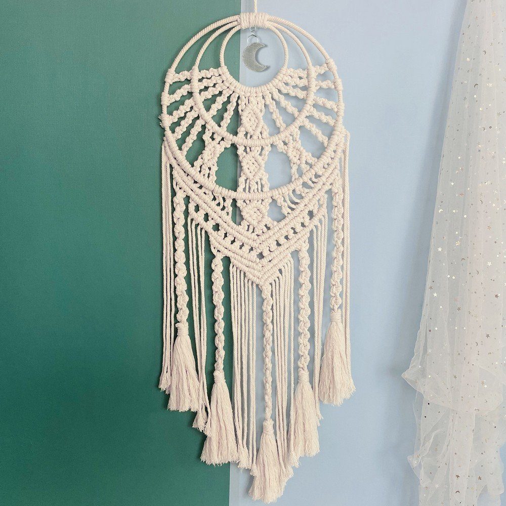 Wandteppich Wandbehänge Wanddekoration Tuch Boho handgestrickt Tapisserie Wandtuch, Ronner UG