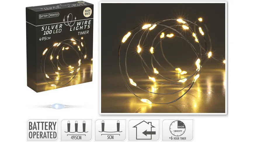 Silberdrahtbeleuchtung 100led