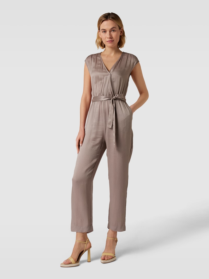 Jumpsuit mit Strukturmuster in mittelgrau