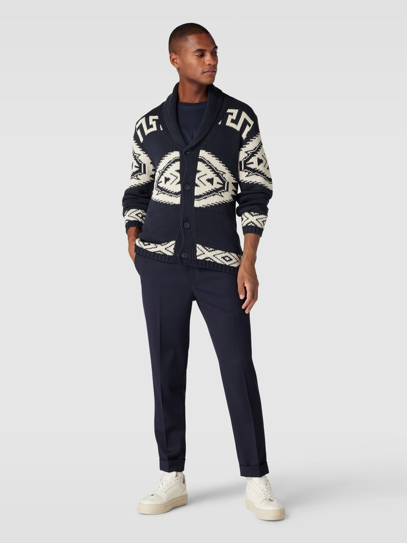 Strickjacke mit Knopfleiste in marineblau