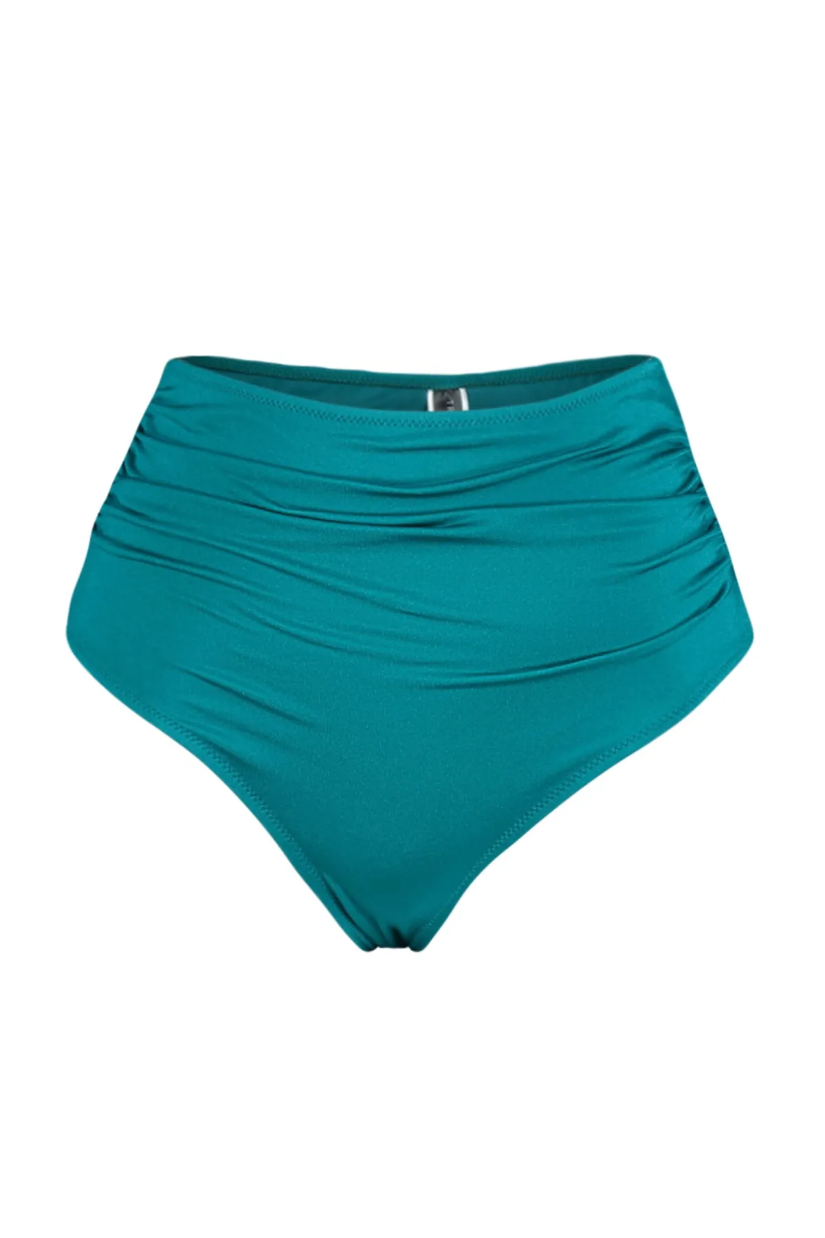 Trendyol Collection  Petrolfarbene, drapierte Bikinihose mit hoher Taille und normalem Beinverlauf TBESS21BA0178