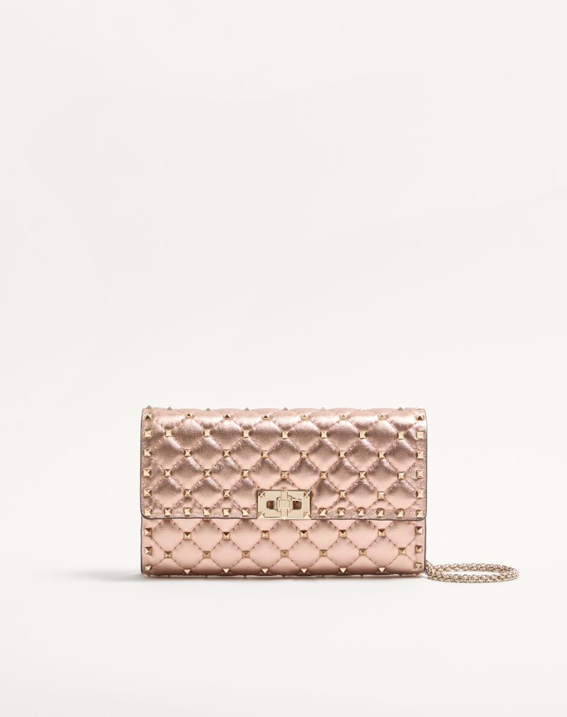 Bolsa de ombro Valentino Garavani Rockstud Spike em couro napa laminado