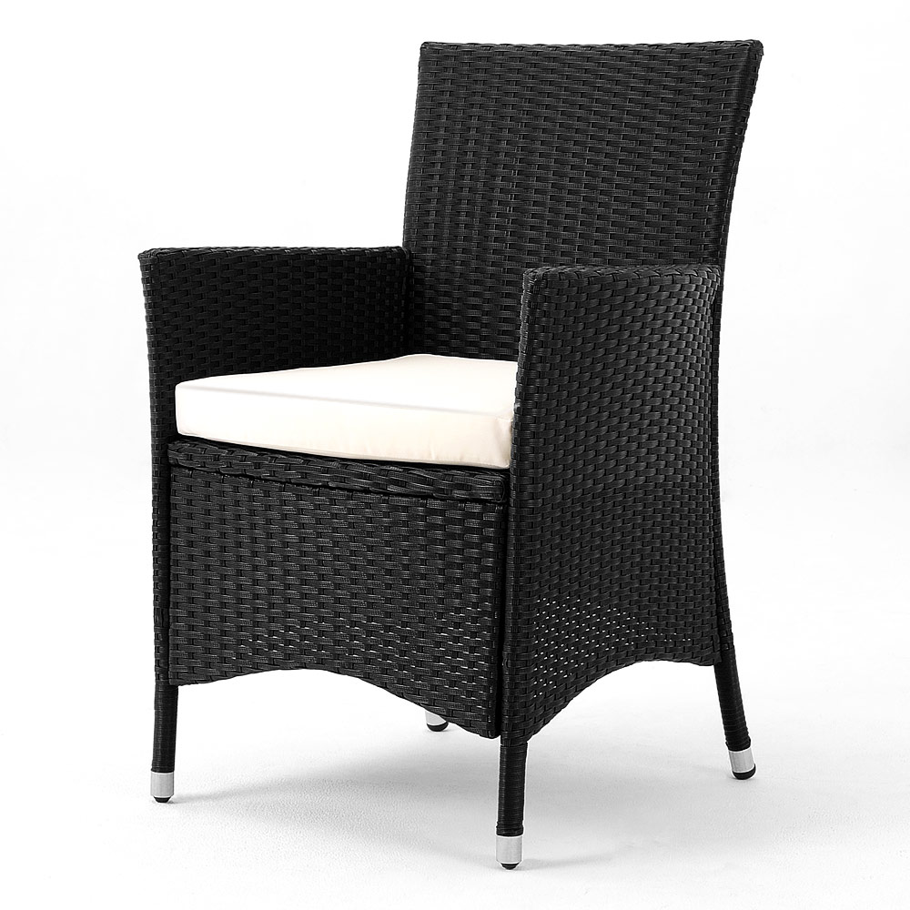 Casaria Polyrattan Sitzgarnitur Bali 13-tlg. Schwarz/Creme