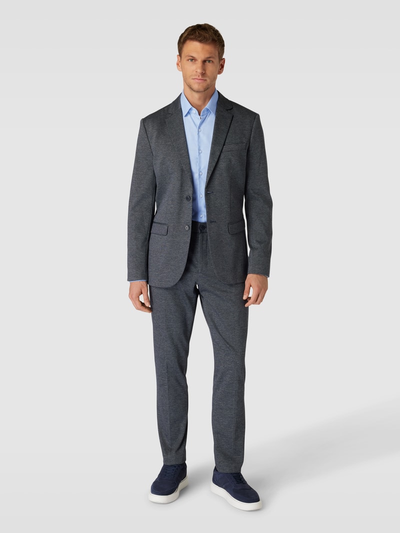 Slim Fit Business-Hemd in unifarbenem Design Modell 'Bari' in bleu