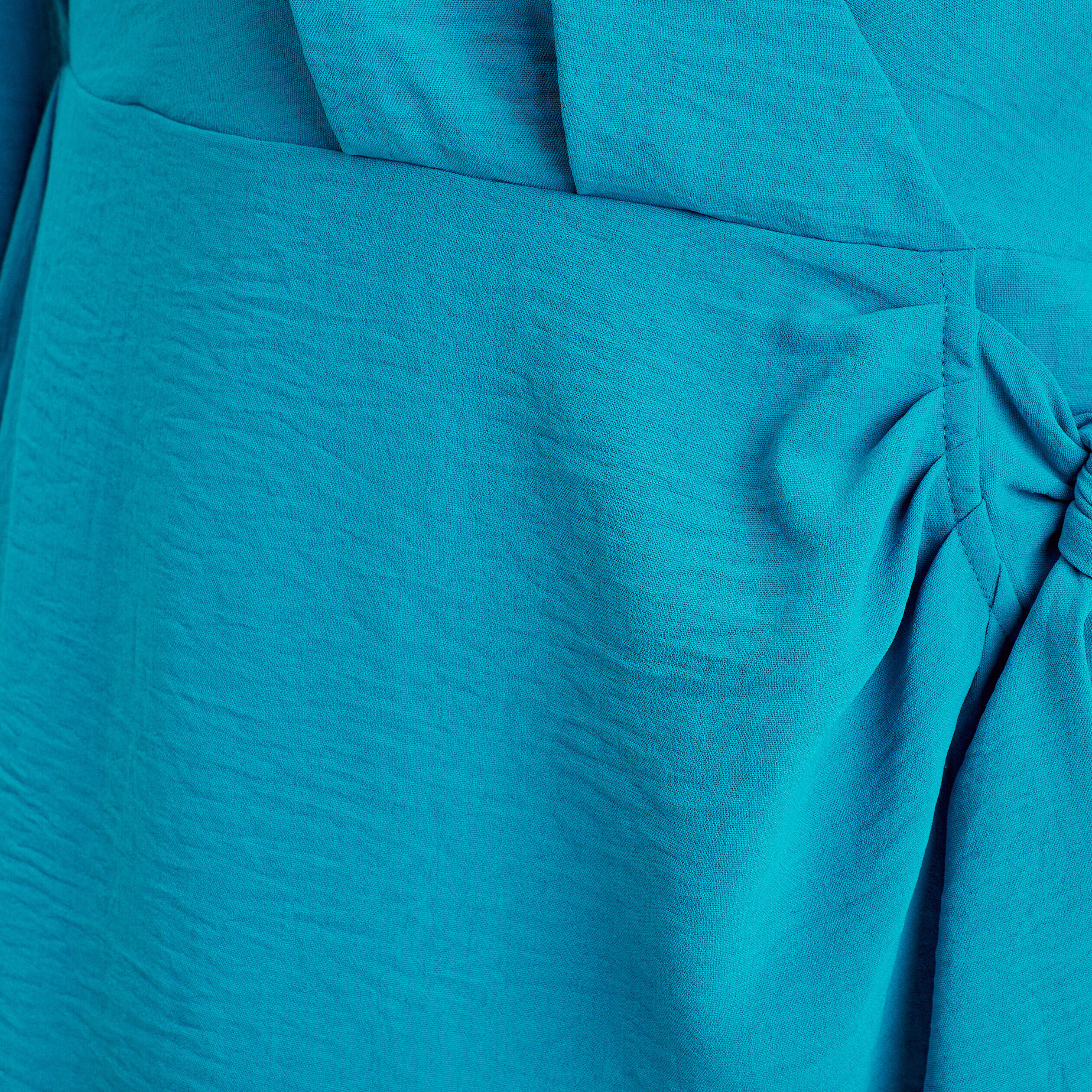 Robe droite nouée manches 3/4 bleu femme | Cache Cache
