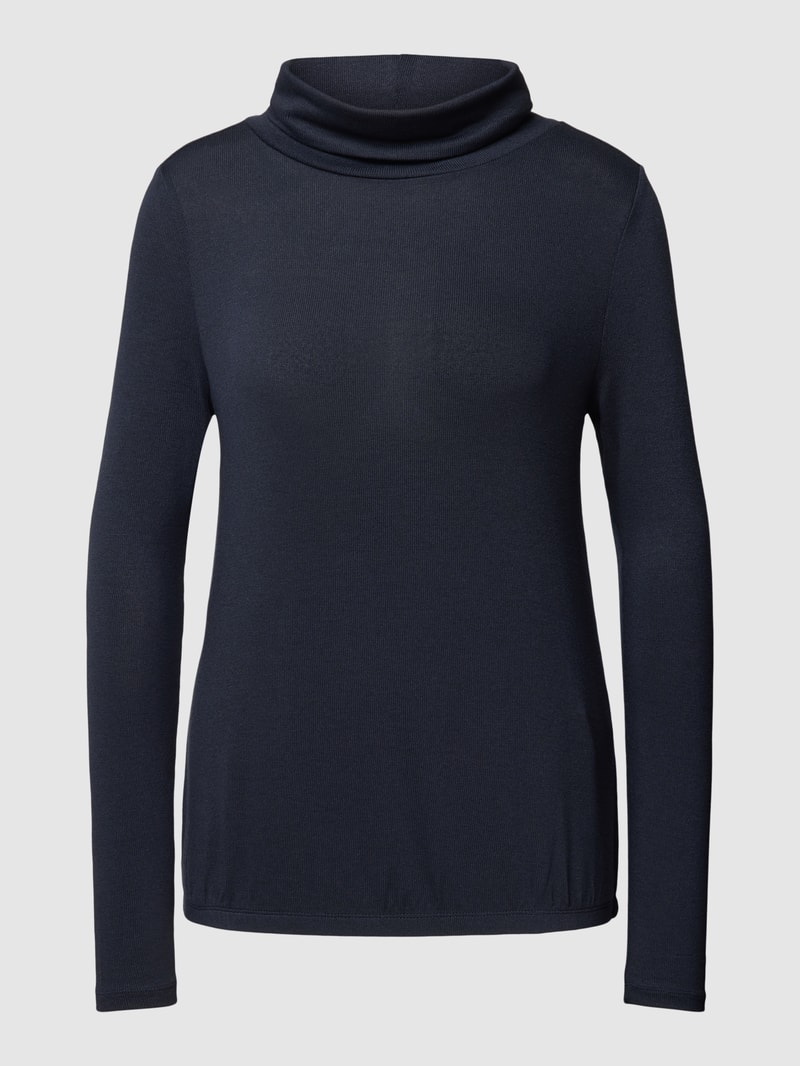 Longsleeve mit Rollkragen Modell 'Seshine' in marineblau
