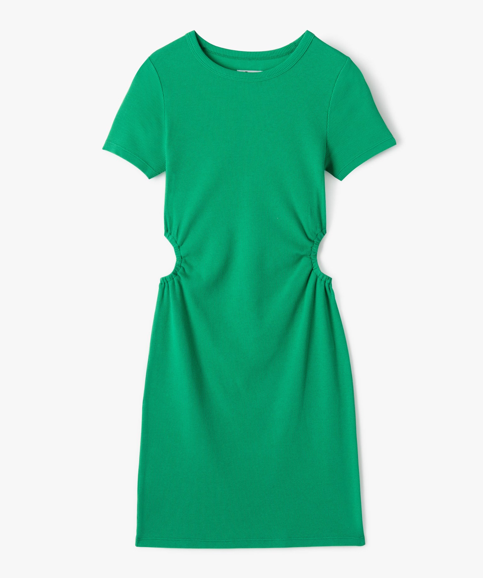 Robe fille à manches courtes avec ouvertures sur les ctés vert | GEMO