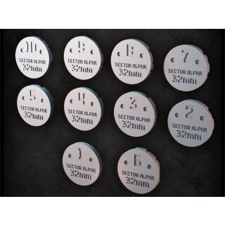 Alpha Sector Bases - Round 32mm (10)