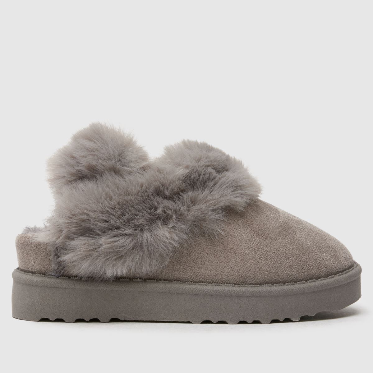 schuh grå haven päls flicktofflor för småbarn
