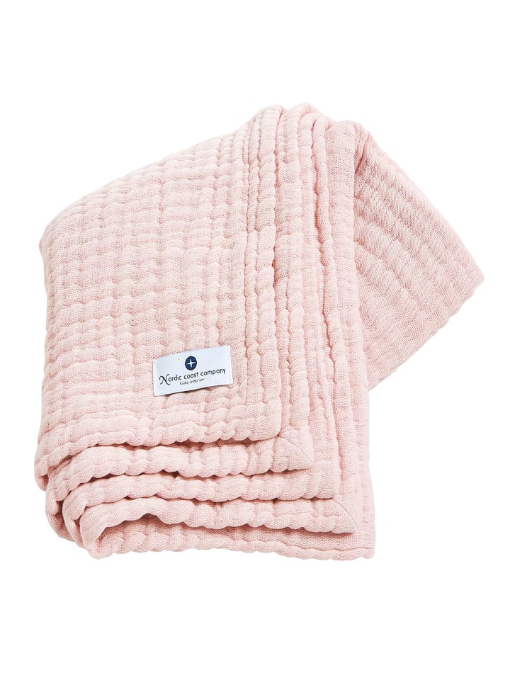nordic coast company  Babydecke 4 in 1 groß in Rosa - 90 x 120 cm  günstig kaufen 90 x 120 cm