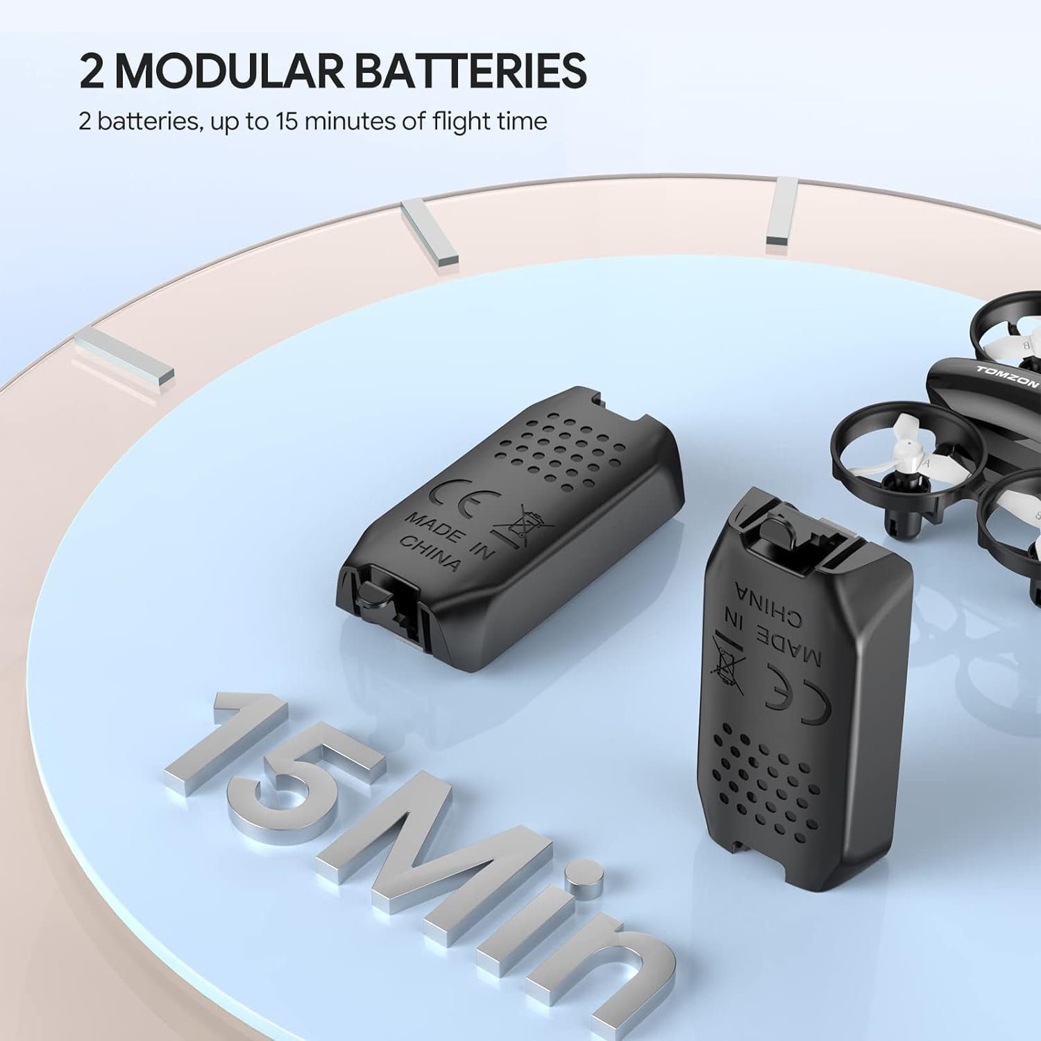 Tomzon mini Drohne mit Kamera für Kinder und Anfänger RC Quadrocopter Drohne (1080P, mit LED Licht, Helikopter ferngesteuert, indoor 360° Propellerschutz)