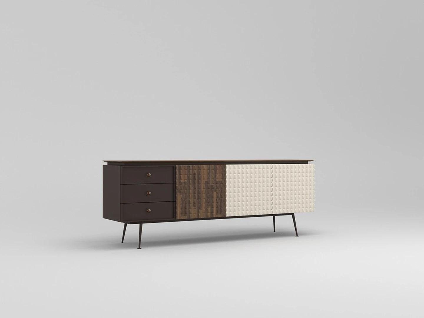 JVmoebel Esszimmer-Set Einrichtung Esstisch Stühle Set Design Tisch Esszimmer Sideboard, (6-St., 1x Esstisch + 4x Stühle + 1x Sideboard), Made in Europa