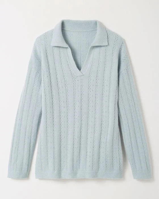 Pull col polo mélange alpaga
