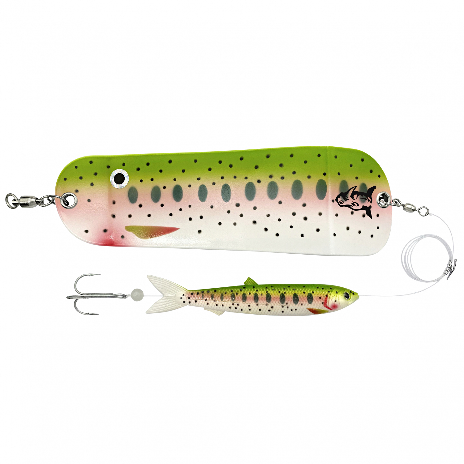 Rhino Blinker Flasher mit Soft Finny (Rainbow Trout)