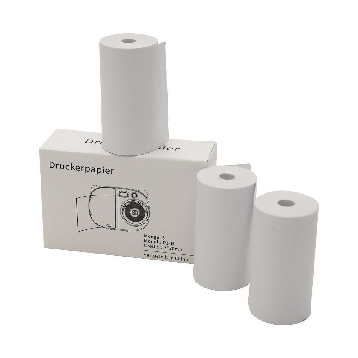 A Ade Spielzeug-Kamera 3 Rollen Thermopapier 57x30mm für Kinderkamera, (Thermopapiere Papierfolie Zero Ink, kamera Zubehoer)