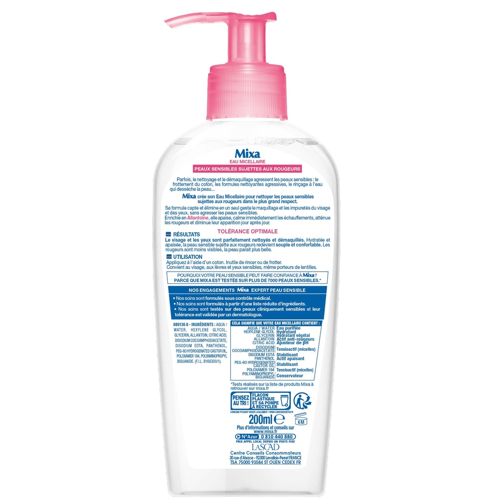 mixa Expert Peau Sensible Eau micellaire anti-rougeurs