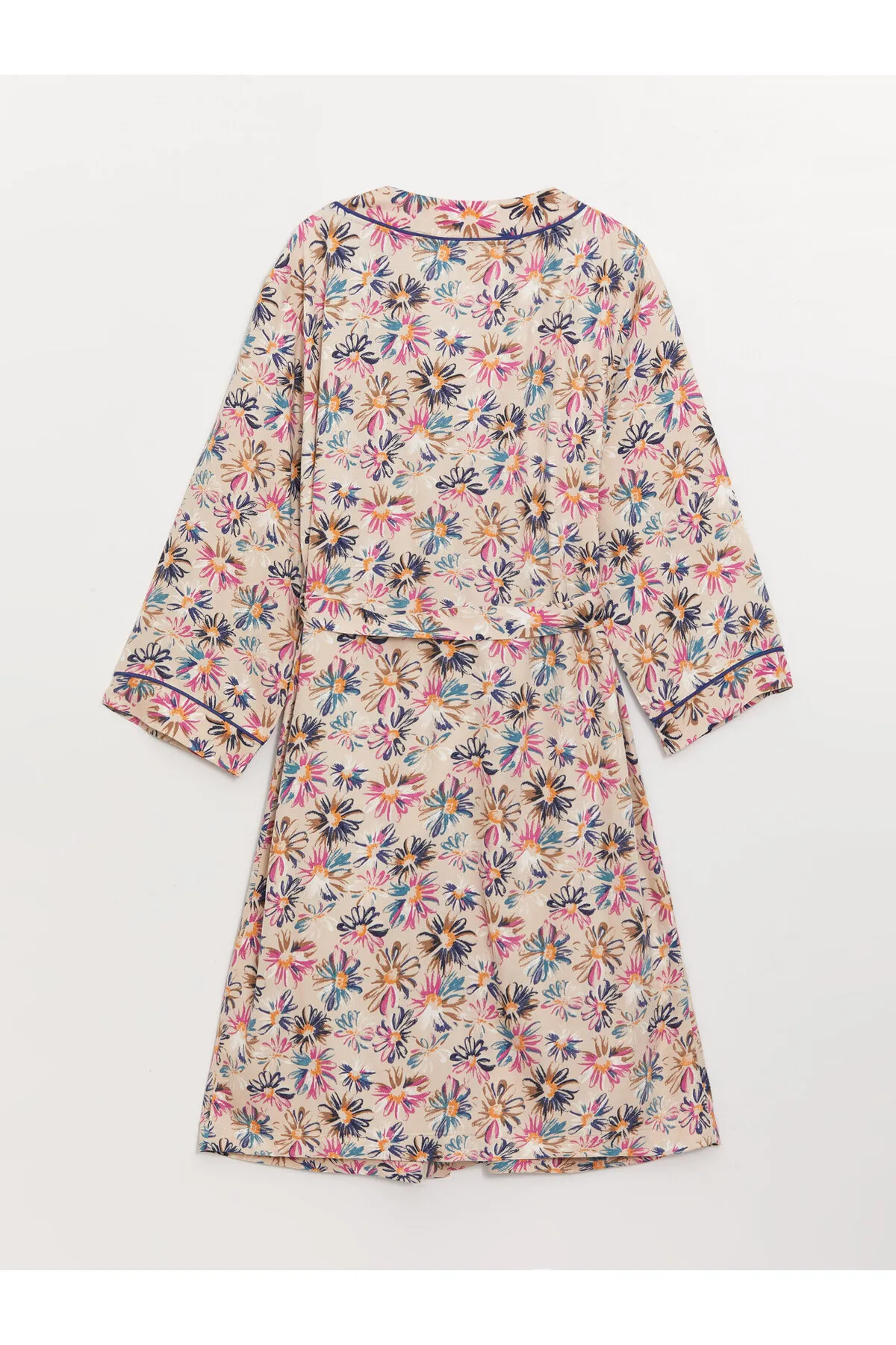 LC Waikiki  Langärmliger Damen-Bademantel mit Schalkragen und Blumenmuster