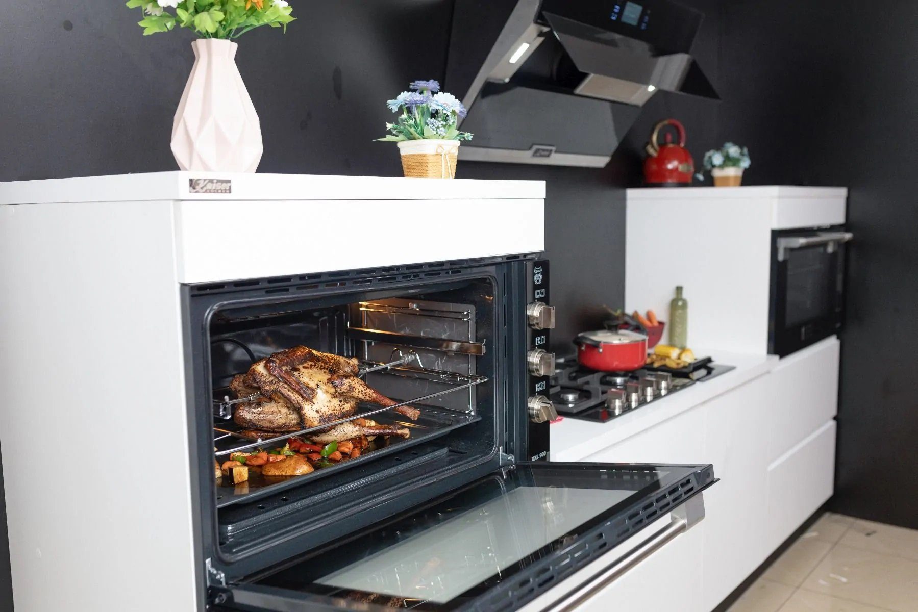 Kaiser Küchengeräte Backofen-Set EG 9371+KG 9357, Einbau Gas Backofen 90 cm 98L +Gas-Kochfeld,Einbau Gasherd 90cm