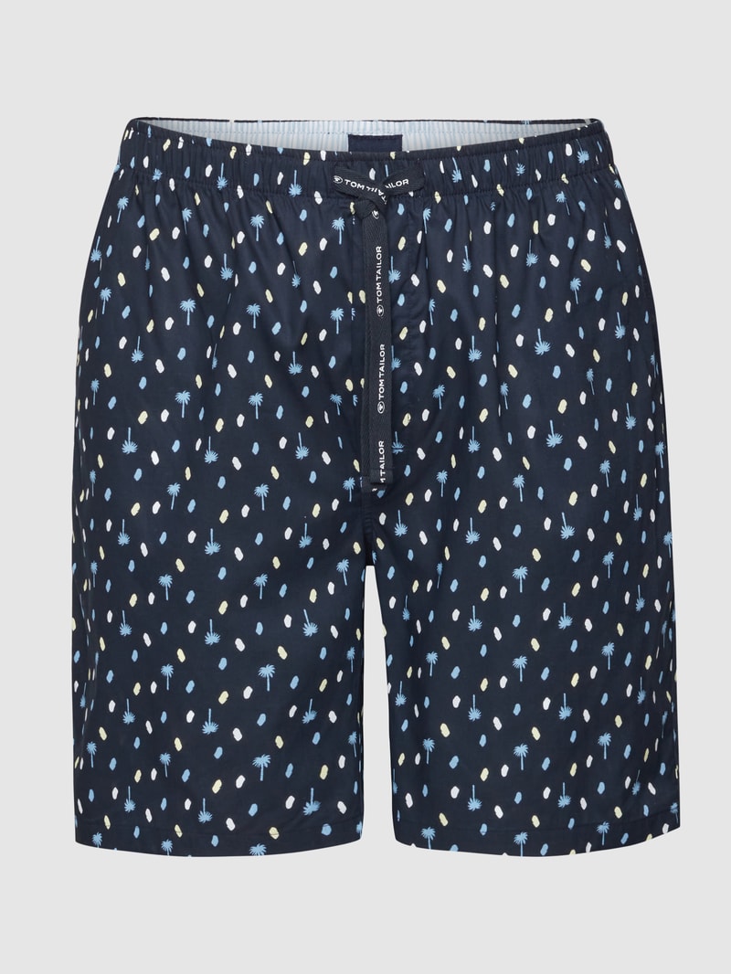 Pyjama-Hose mit Label-Details in dunkelblau
