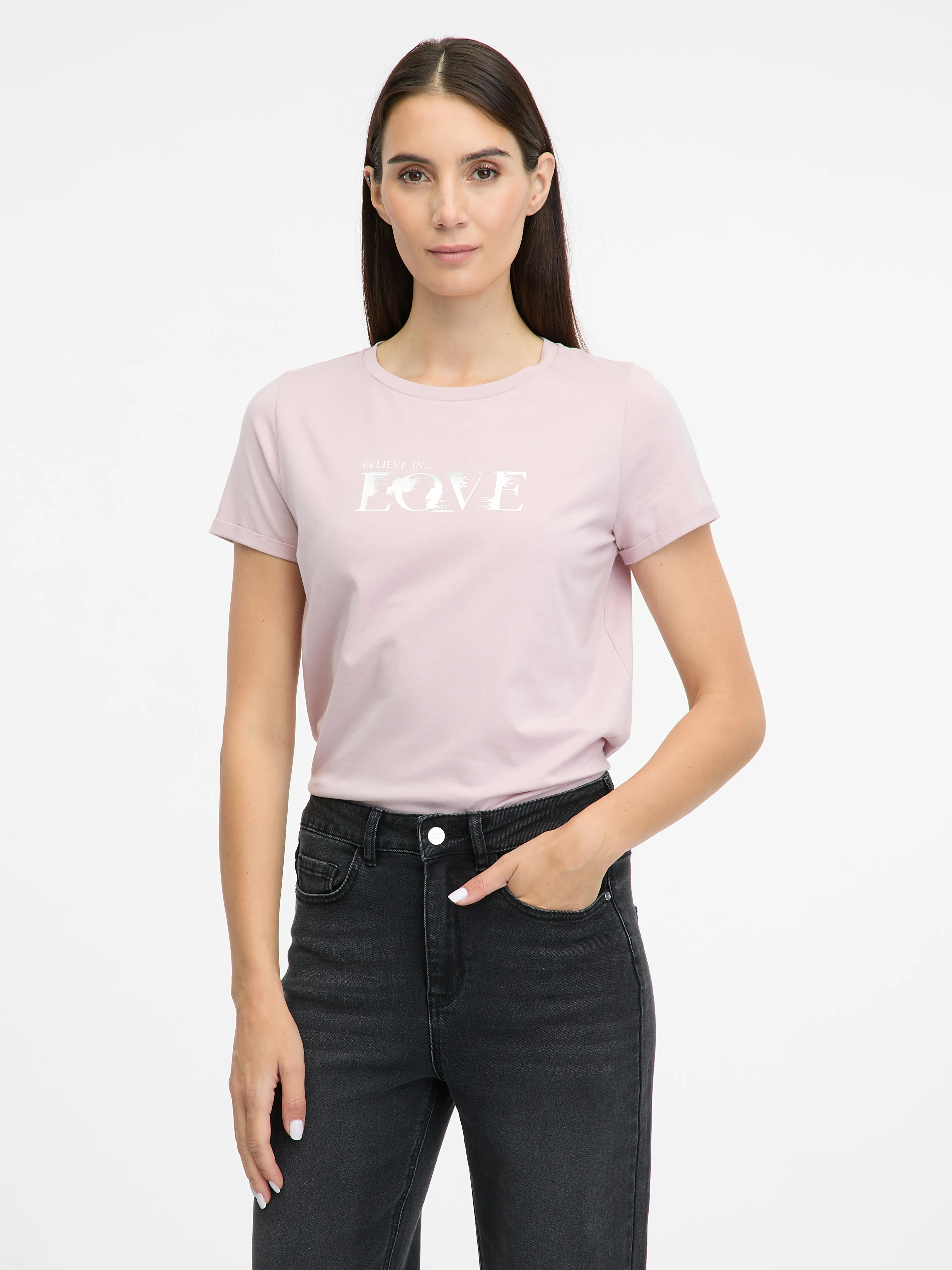 Hellrosa Damen-Kurzarm-T-Shirt ORSAY