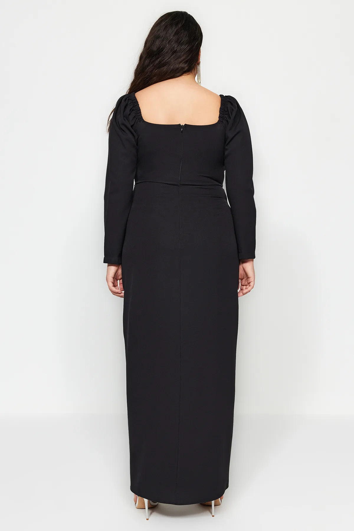 Trendyol Curve  Schwarzes Abendkleid TBBAW24AD00001