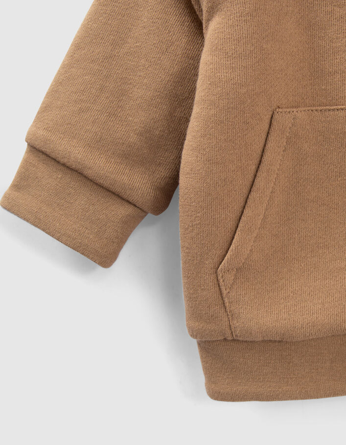 Cardigan réversible camel et gris imprimé bébé garçon