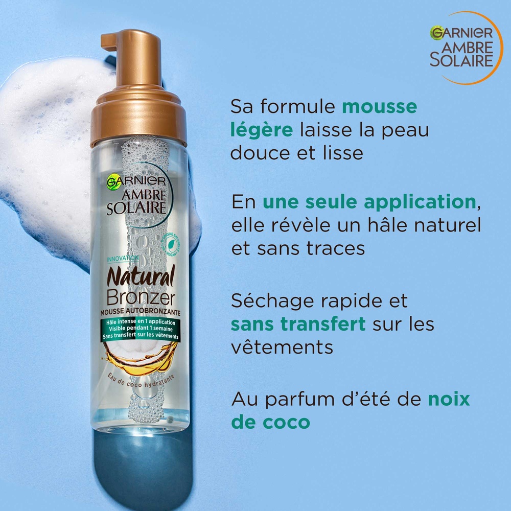 garnier Ambre Solaire Mousse autobronzante transparente effethâle naturel
