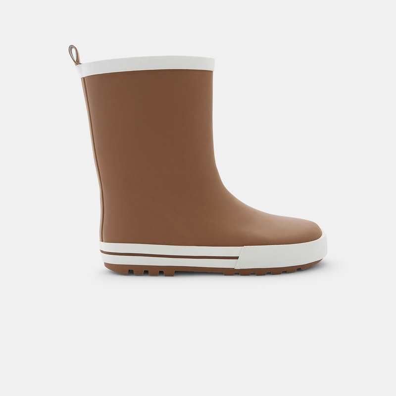 Bottes de pluie fourrées marron garçon