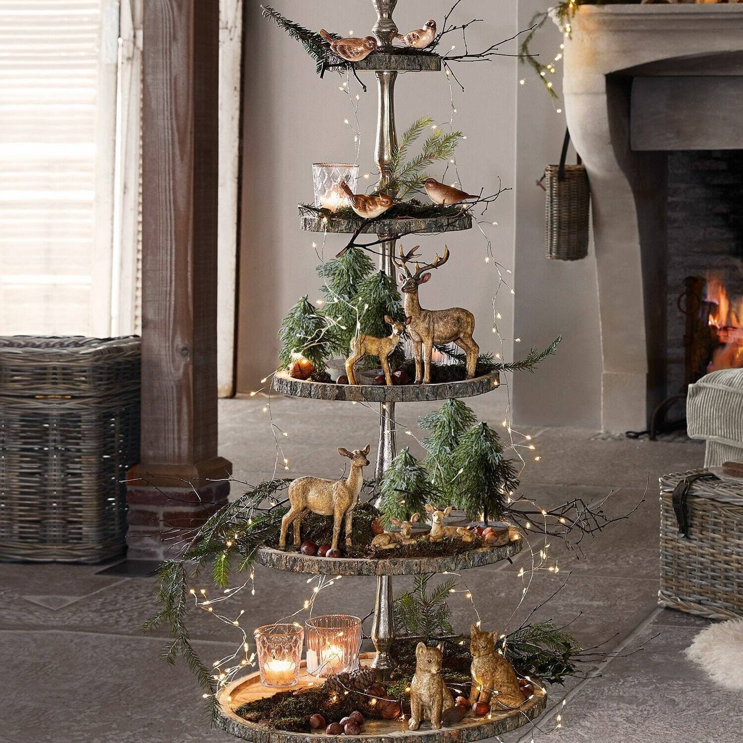 Mirabeau Weihnachtsfigur Waldtier 11er Set Pluvet braun
