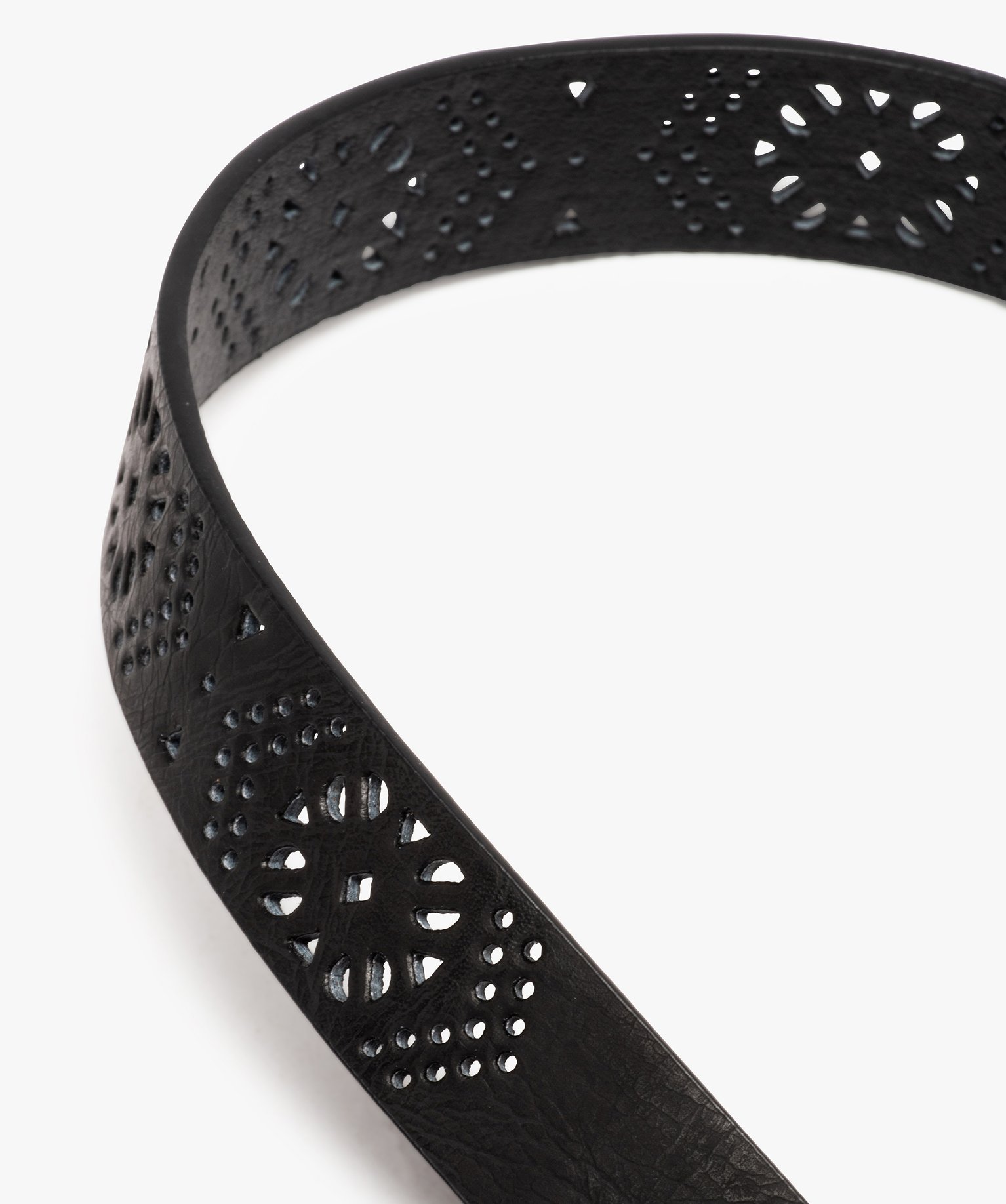 Ceinture avec motifs rosaces perforés fille noir | GEMO